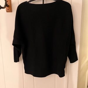 Vince Camuto, black ribbed sweater with butterfly sleeves